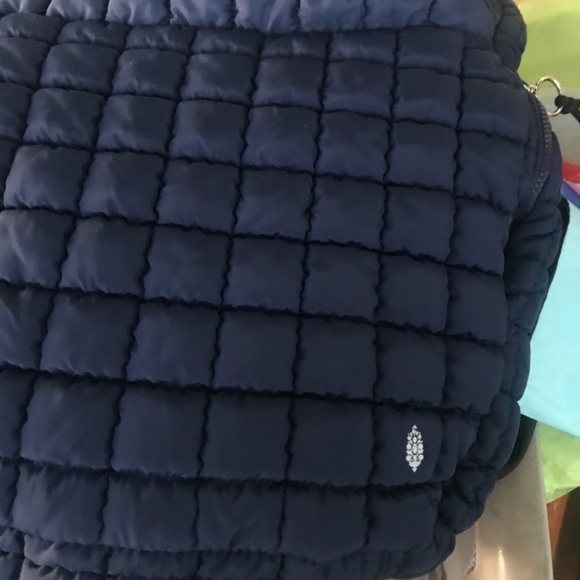 Free People Movement Navy Baby Quilted Slouchy Carry All Bag - Picture 3 of 3